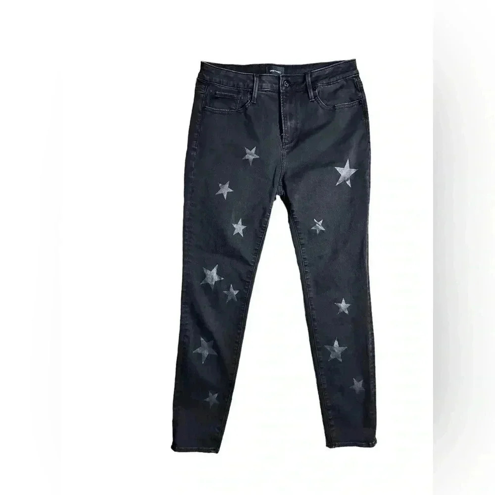 DRIFTWOOD Sundance Jackie Star Spangled Black Skinny Stretch Jeans Size 28